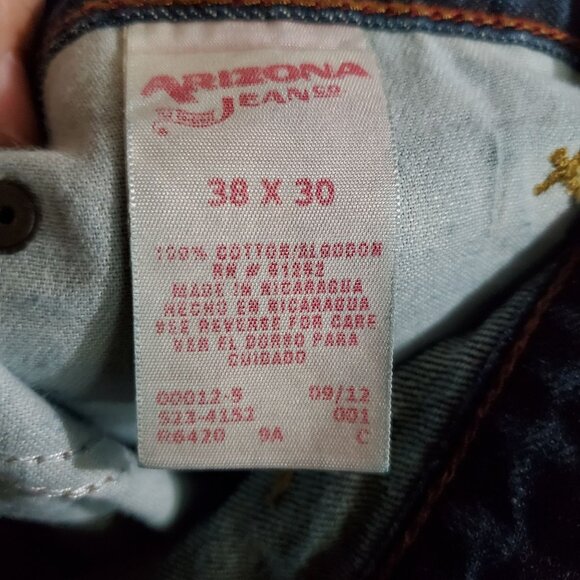 Arizona Jeans Mens 38x30 Blue Boot Cut Denim 5-Pocket Style - Picture 4 of 13